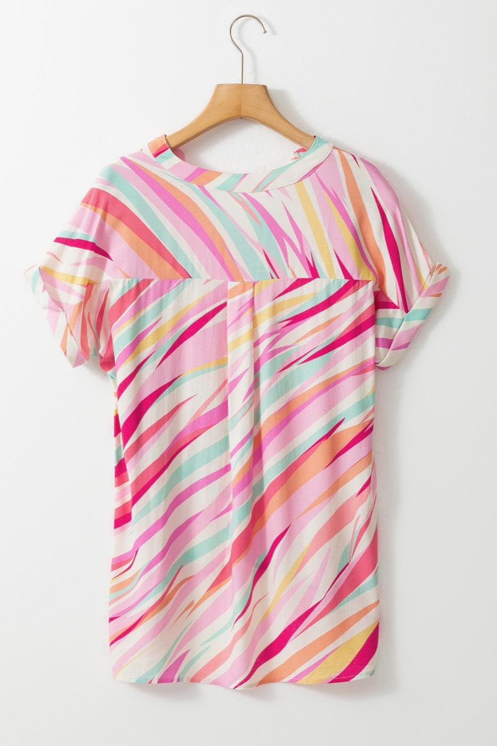 Blouses | Women Multicolour Abstract Print High Low Blouse