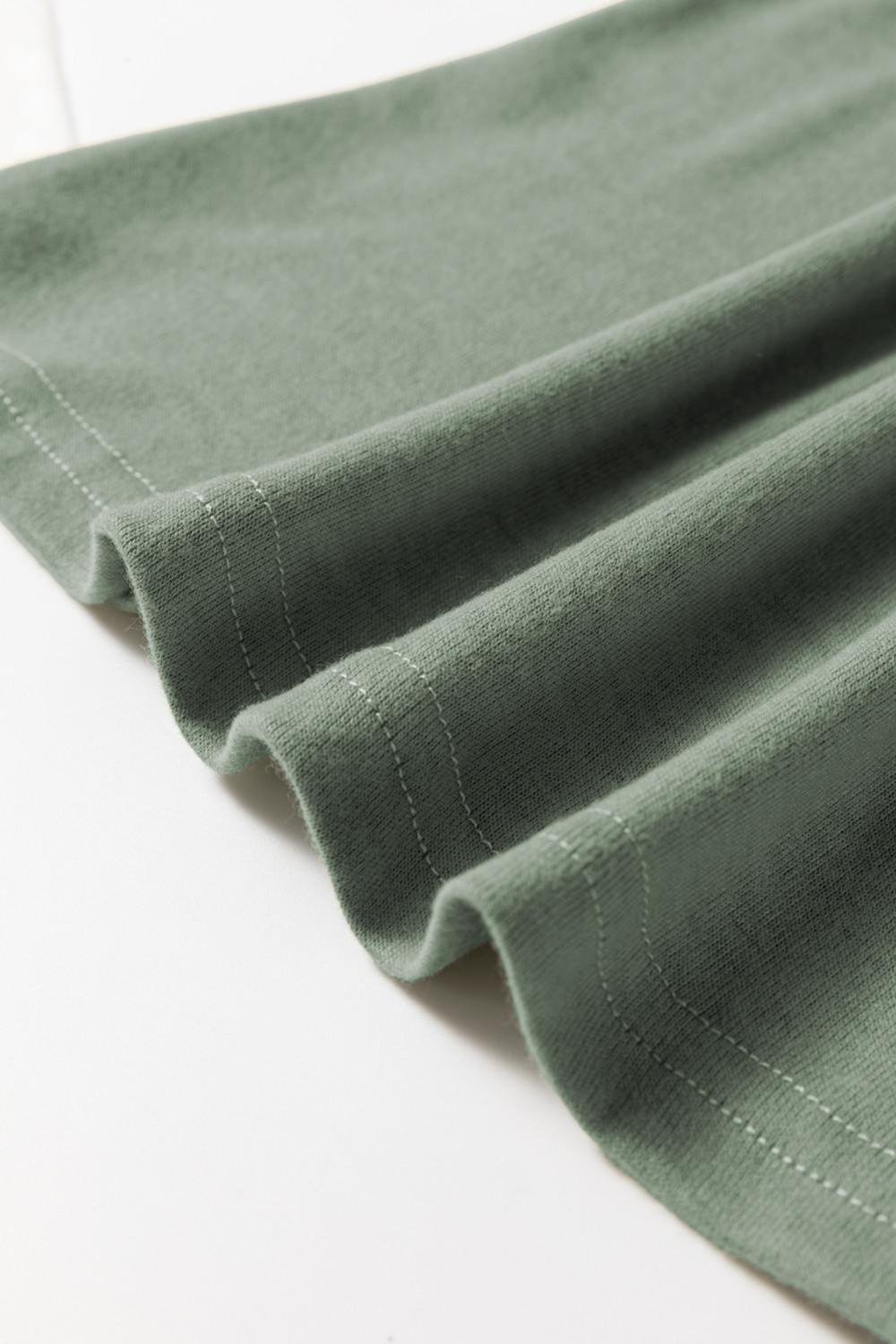 Long Sleeve Tops | Women Grass Green Seam Detail Lace Contrast Cuffs Raglan Sleeve Top