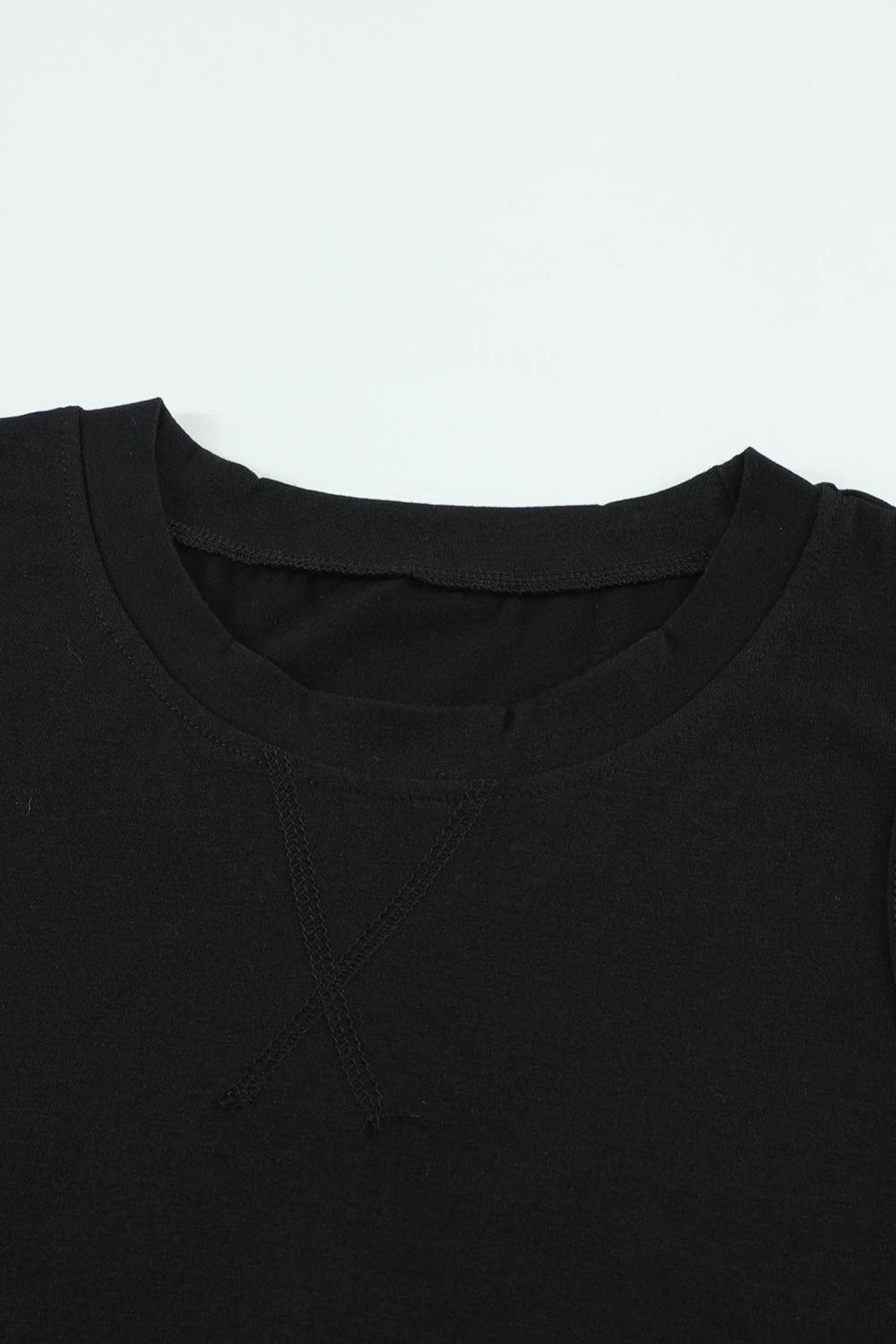 Sleeveless Tops | Women Black Solid Color Basic Crew Neck Tank Top