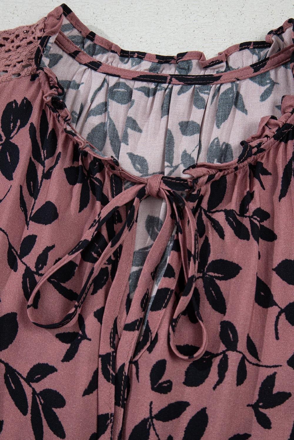 Sleeveless Tops | Women Brown Floral Print Tie Neck Sleeveless Top