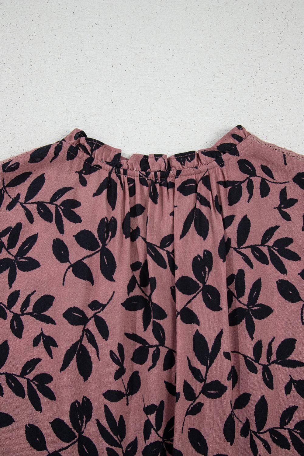 Sleeveless Tops | Women Brown Floral Print Tie Neck Sleeveless Top