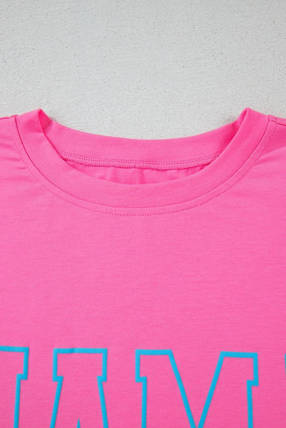 T Shirts | Women Bright Pink Mama Letter Graphic T Shirt