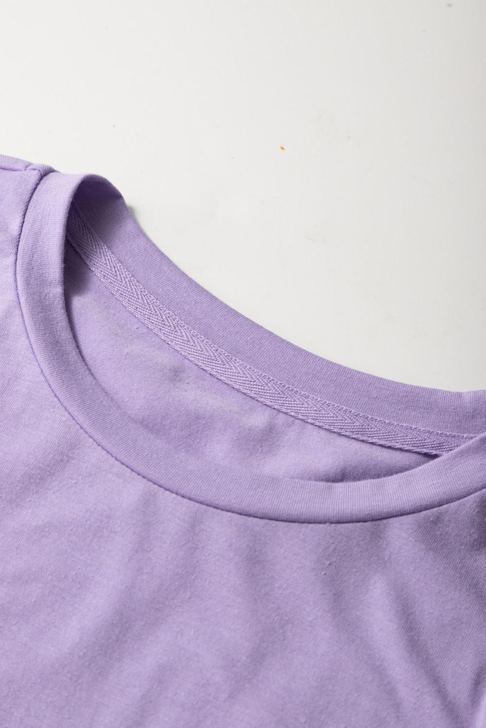 T Shirts | Women Wisteria Solid Color Basic Crew Neck Plain Tee